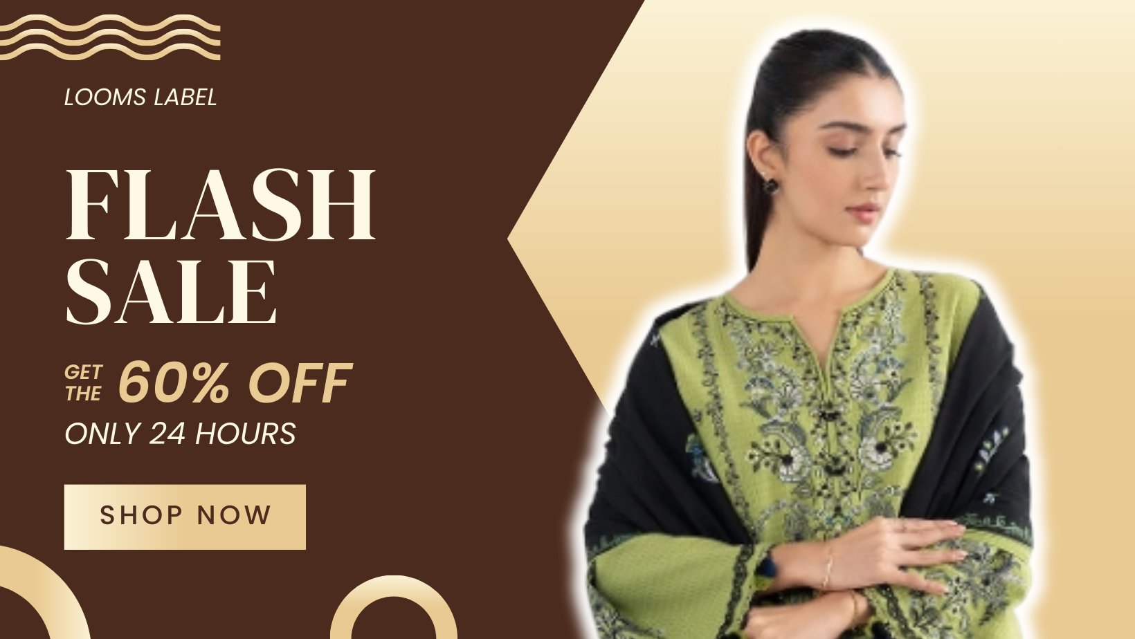Brown and Beige Fashion Sale Facebook Cover